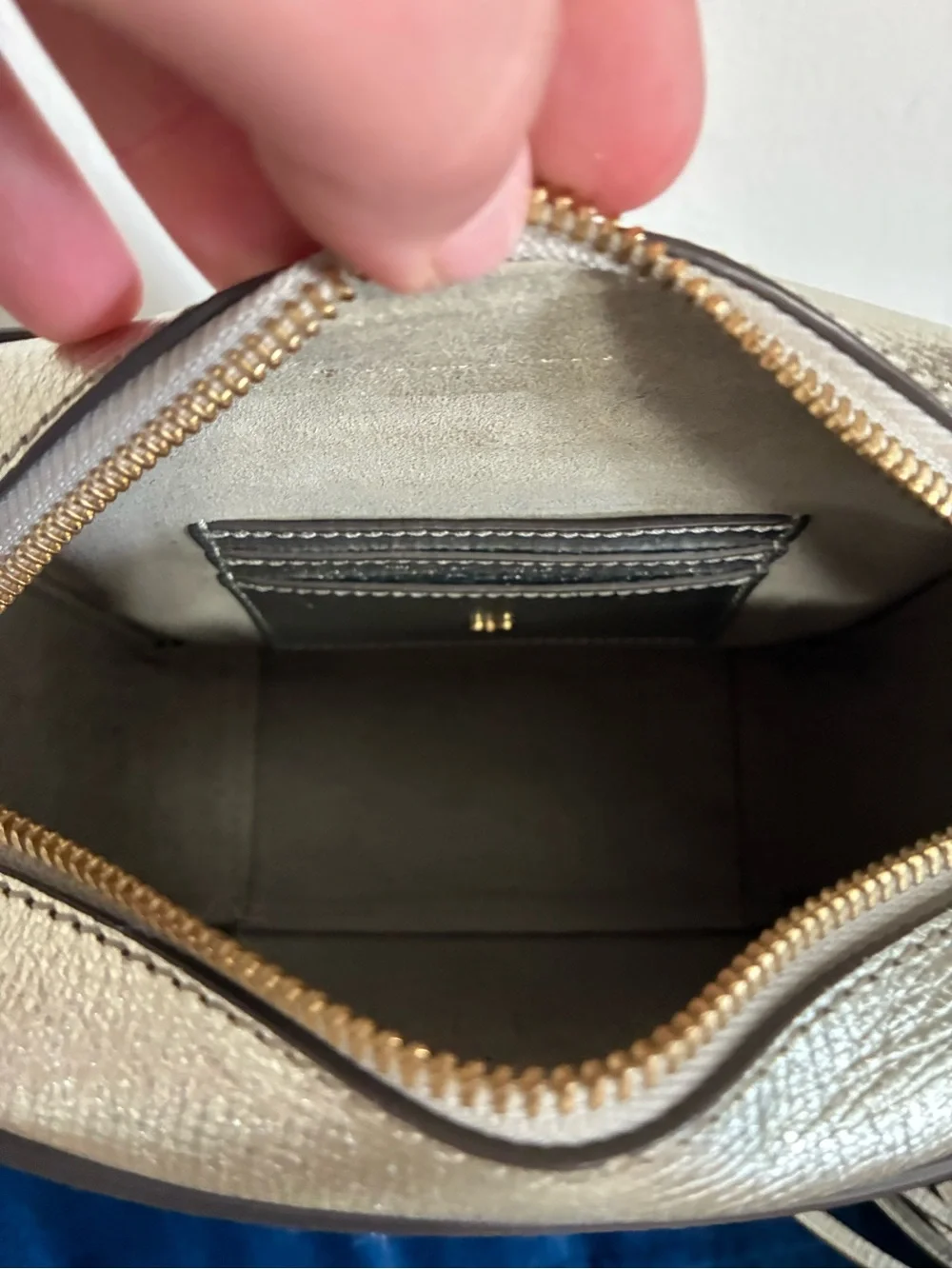 Anya Hindmarch Metallic Silver 'Have A Nice Day' Crossbody